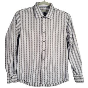 Robert Graham Cotton Dress Shirt Men’s XS Blue Cotton Long Sleeve Embroidered